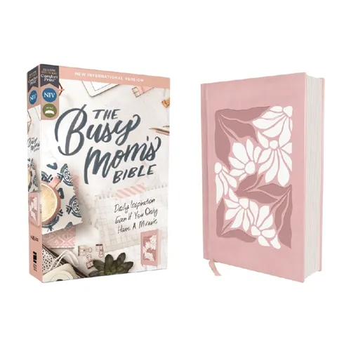 Niv, the Busy Mom's Bible, Leathersoft Over Board, Pink, Red Letter, Comfort Print: Daily Inspiration Even If You Only Have One Minute