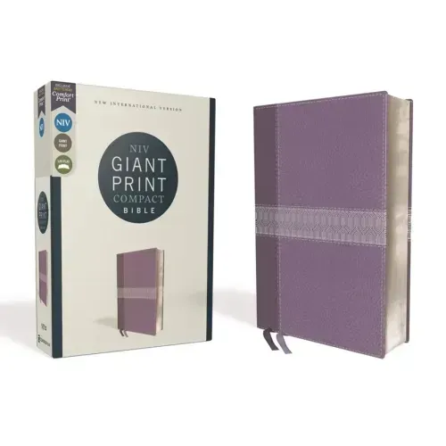 Niv, Giant Print Compact Bible, Leathersoft, Purple, Red Letter Edition, Comfort Print