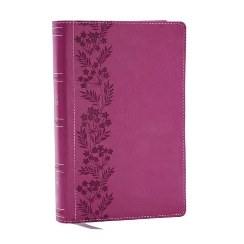 NKJV Personal Size Large Print Bible with 43,000 Cross References, Pink Leathersoft, Red Letter, Comfort Print (Thumb Indexed)