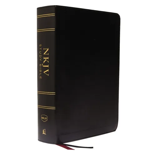 NKJV Study Bible, Leathersoft, Black, Full-Color, Thumb Indexed, Comfort Print: The Complete Resource for Studying God's Word