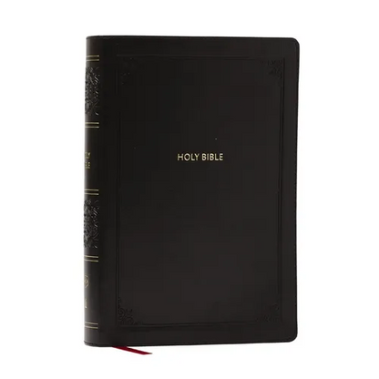 NKJV Giant Print End-Of-Verse Reference Bible, Black Leathersoft, Red Letter, Comfort Print: Holy Bible