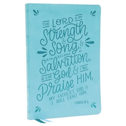 Nkjv, Thinline Bible, Verse Art Cover Collection, Leathersoft, Teal, Red Letter, Thumb Indexed, Comfort Print: Holy Bible, New King James Version