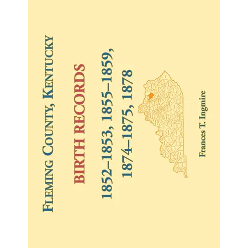 Fleming County, Kentucky Birth Records, 1852-1853, 1855-1859, 1874-1875, 1878