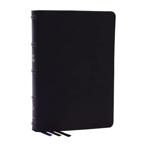 Nkjv, Large Print Thinline Reference Bible, Blue Letter, MacLaren Series, Genuine Leather, Black, Thumb Indexed, Comfort Print: Holy Bible, New King J