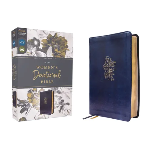 Niv, Women's Devotional Bible (by Women, for Women), Leathersoft, Navy, Comfort Print