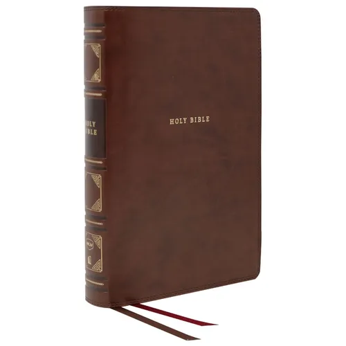 Nkjv, Reference Bible, Classic Verse-By-Verse, Center-Column, Leathersoft, Brown, Red Letter Edition, Comfort Print