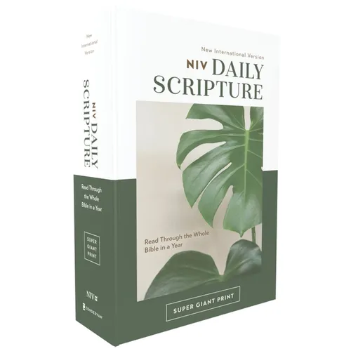 Niv, Daily Scripture, Super Giant Print, Paperback, White/Green, Comfort Print: 365 Days to Read Through the Whole Bible in a Year