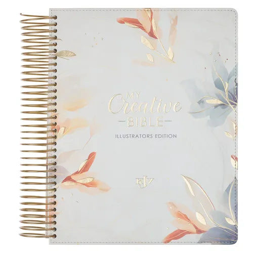KJV Holy Bible, My Creative Bible - Illustrators Edition, Journal Space, Vegan Leather Flexcover, King James Version, Cream Floral Print