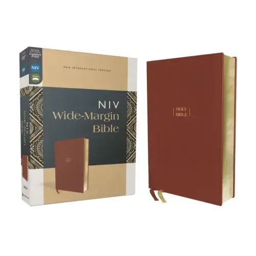 Niv, Wide Margin Bible (a Bible That Welcomes Note-Taking), Leathersoft, Brown, Red Letter, Comfort Print