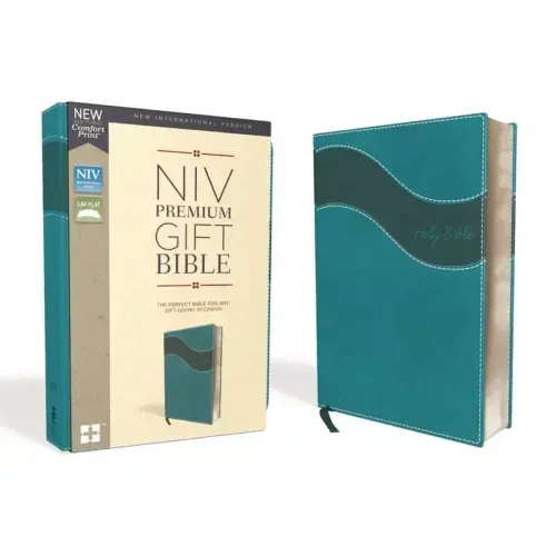 Niv, Premium Gift Bible, Leathersoft, Blue, Red Letter Edition, Indexed, Comfort Print