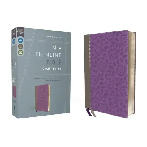 NIV, Thinline Bible, Giant Print, Imitation Leather, Gray/Purple, Red Letter Edition