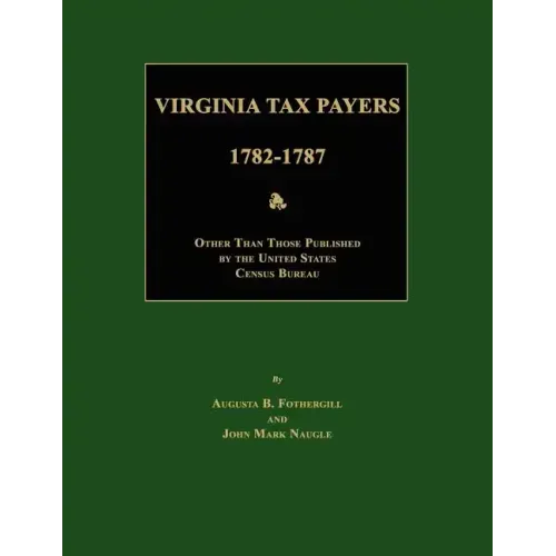 Virginia Tax Payers 1782 - 1787; Other Than Those Published by the United States Census Bureau