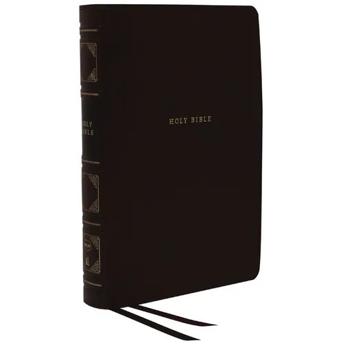 Nkjv, Reference Bible, Classic Verse-By-Verse, Center-Column, Leathersoft, Black, Indexed, Red Letter Edition, Comfort Print