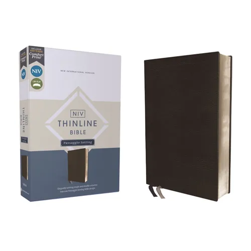 Niv, Thinline Bible, Passaggio Setting, Leathersoft, Black, Red Letter, Comfort Print: Elegantly Uniting Single and Double Columns Into One Passaggio