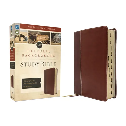 Niv, Cultural Backgrounds Study Bible (Context Changes Everything), Leathersoft, Brown, Red Letter, Thumb Indexed: Bringing to Life the Ancient World