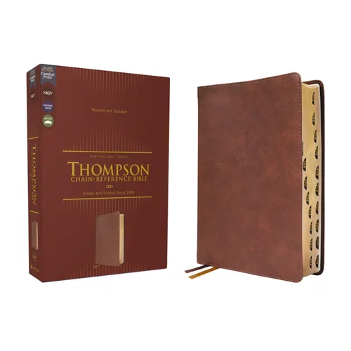 Nkjv, Thompson Chain-Reference Bible, Leathersoft, Brown, Red Letter, Thumb Indexed, Comfort Print