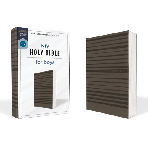 Niv, Holy Bible for Boys, Soft Touch Edition, Leathersoft, Gray, Comfort Print