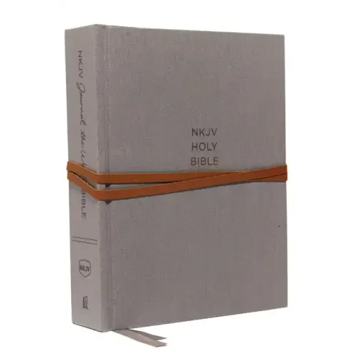 NKJV, Journal the Word Bible, Hardcover, Gray, Red Letter Edition, Comfort Print: Reflect, Journal, or Create Art Next to Your Favorite Verses