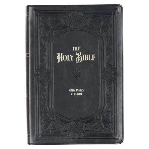 KJV Holy Bible, Giant Print Full-Size Faux Leather Red Letter Edition - Thumb Index & Ribbon Marker, King James Version, Midnight Blue