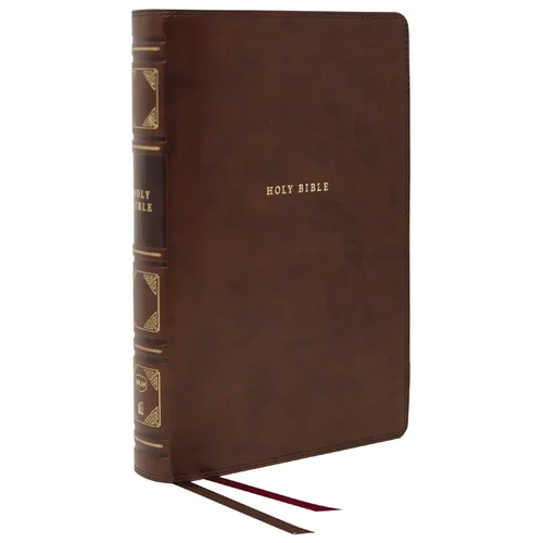 Nkjv, Reference Bible, Classic Verse-By-Verse, Center-Column, Leathersoft, Brown, Indexed, Red Letter Edition, Comfort Print