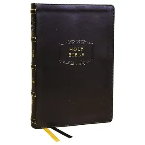 KJV Holy Bible with Apocrypha and 73,000 Center-Column Cross References, Black Leathersoft, Red Letter, Comfort Print: King James Version