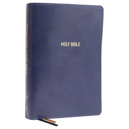 Nkjv, Foundation Study Bible, Large Print, Leathersoft, Blue, Red Letter, Thumb Indexed, Comfort Print: Holy Bible, New King James Version