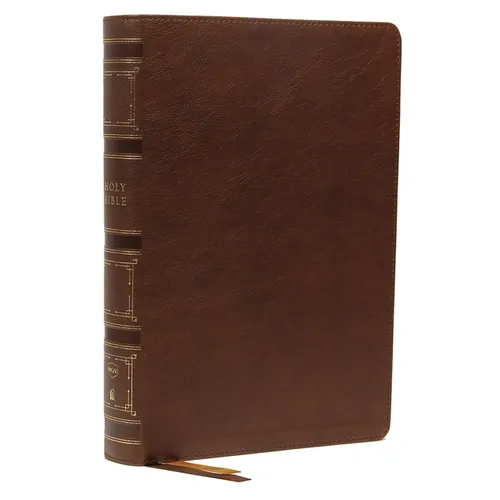 Nkjv, Single-Column Wide-Margin Reference Bible, Leathersoft, Brown, Red Letter, Comfort Print: Holy Bible, New King James Version