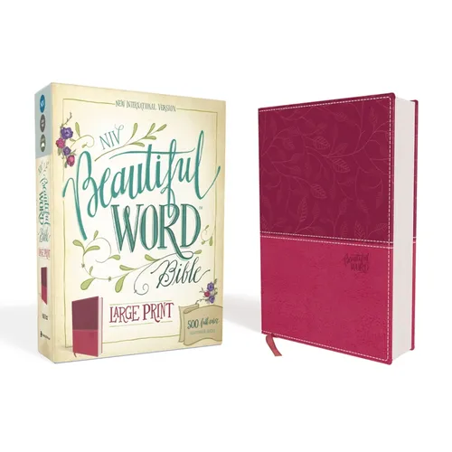 NIV, Beautiful Word Bible, Large Print, Imitation Leather, Pink: 500 Full-Color Illustrated Verses