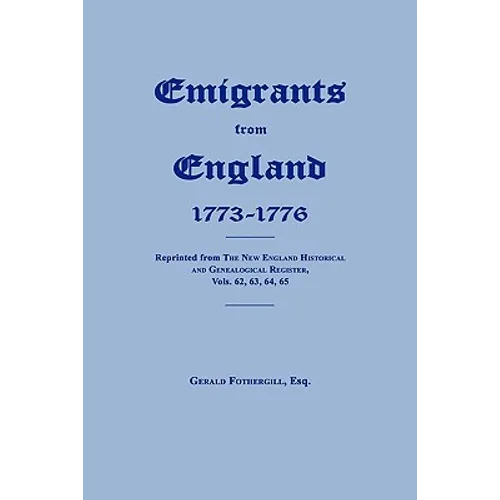 Emigrants From England 1773-1776