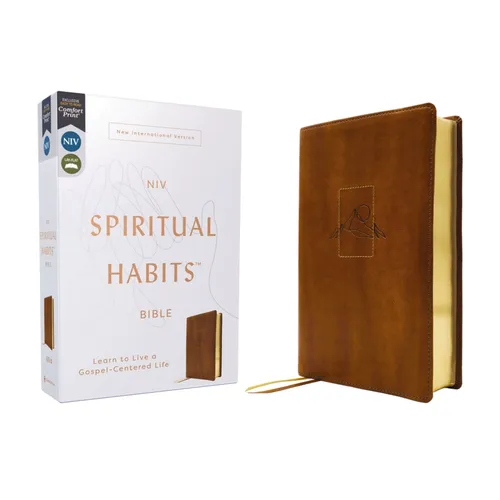 Niv, Spiritual Habits Bible, Leathersoft, Tan, Red Letter, Comfort Print: Learn to Live a Gospel-Centered Life