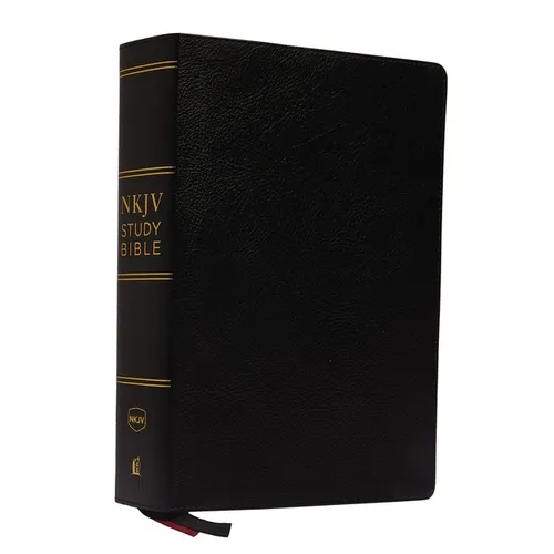 NKJV Study Bible, Premium Bonded Leather, Black, Red Letter Edition, Comfort Print: The Complete Resource for Studying God's Word