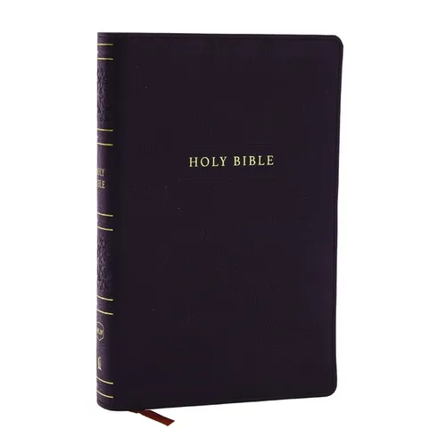NKJV Personal Size Large Print Bible with 43,000 Cross References, Black Leathersoft, Red Letter, Comfort Print (Thumb Indexed)