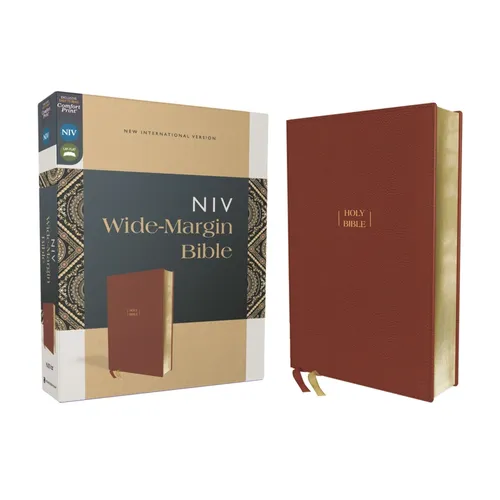 Niv, Wide Margin Bible (a Bible That Welcomes Note-Taking), Leathersoft, Brown, Red Letter, Comfort Print