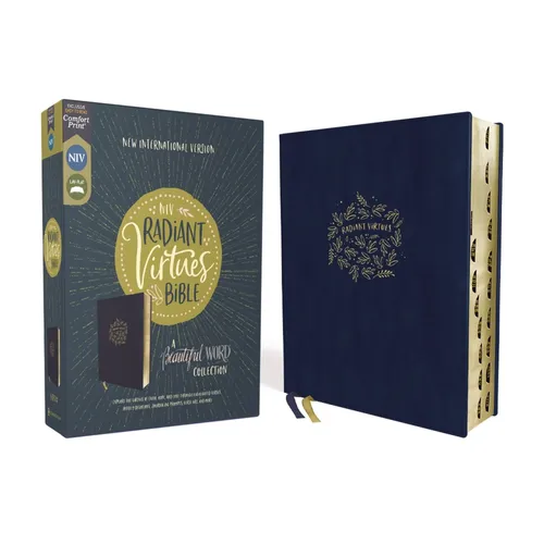Niv, Radiant Virtues Bible: A Beautiful Word Collection, Leathersoft, Navy, Red Letter, Thumb Indexed, Comfort Print: Explore the Virtues of Faith, Ho