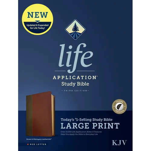 KJV Life Application Study Bible, Third Edition, Large Print (Leatherlike, Brown/Mahogany, Indexed, Red Letter)
