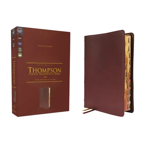 Nkjv, Thompson Chain-Reference Bible, Genuine Leather, Calfskin, Burgundy, Red Letter, Thumb Indexed, Comfort Print