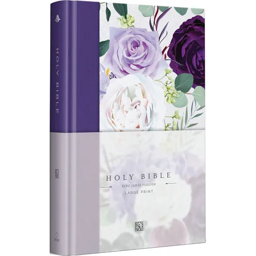 KJV Holy Bible, Large Print Medium Format, Purple Cloth Hardcover W/Ribbon Marker, Red Letter